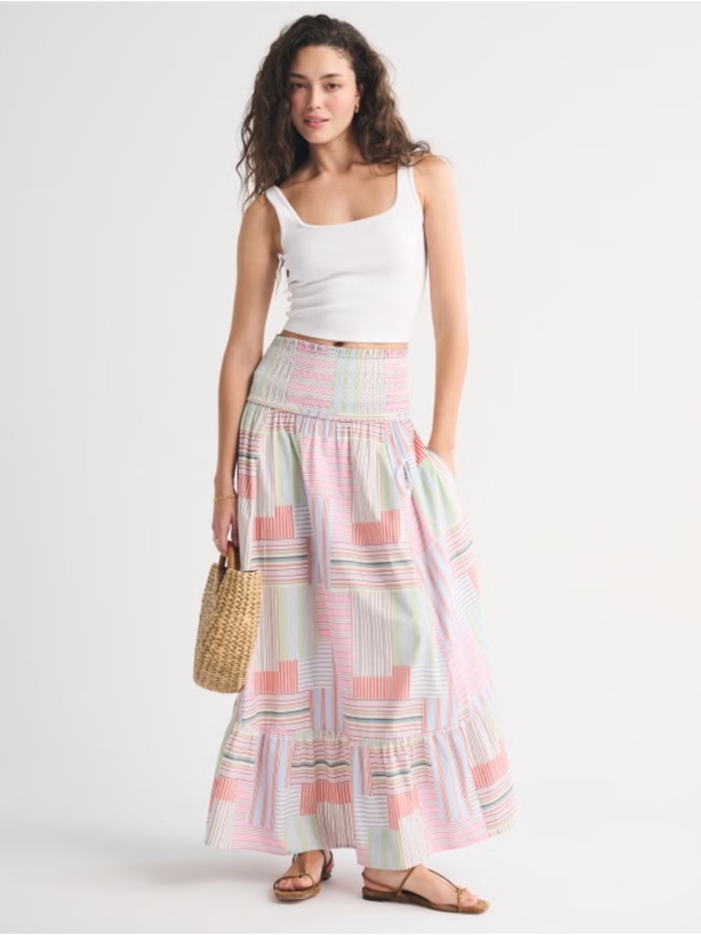 A&F Sydney Smocked Convertible Midi Dress